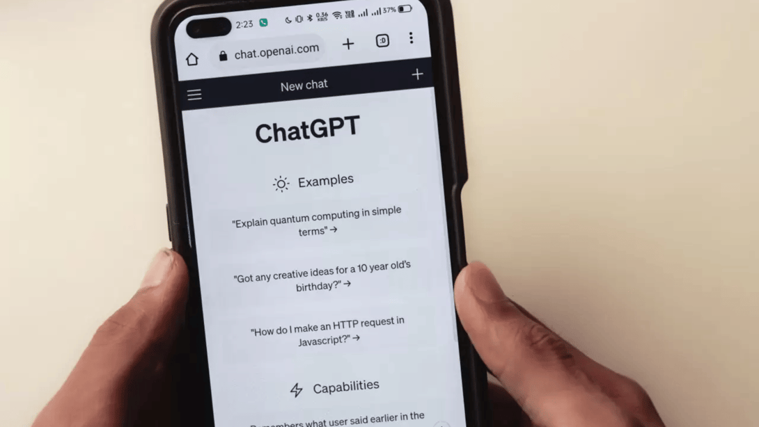 Chat GPT on a mobile phone