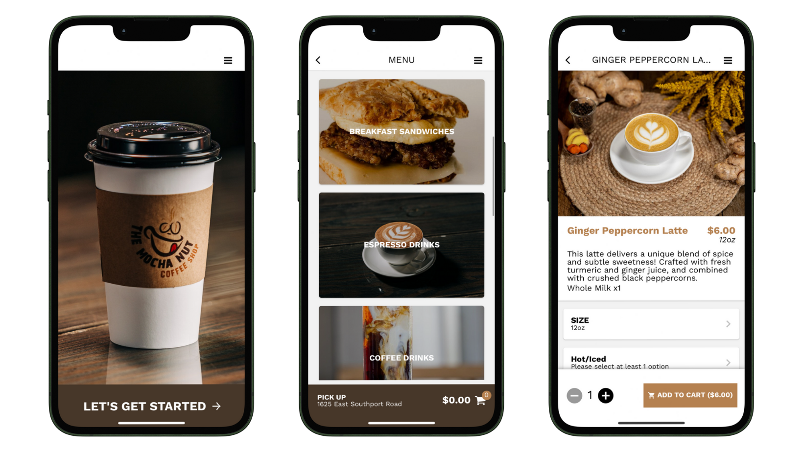 custom craver app for mocha coffee shop