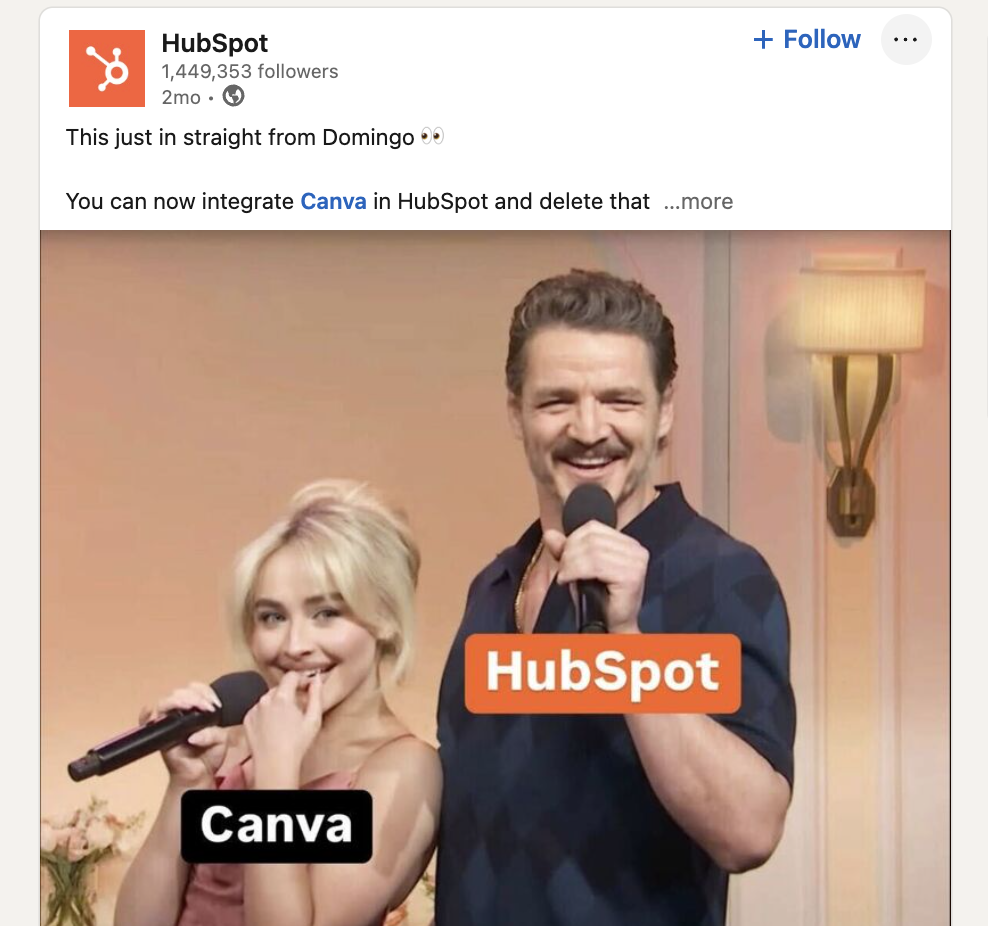 hubspot linkedin post