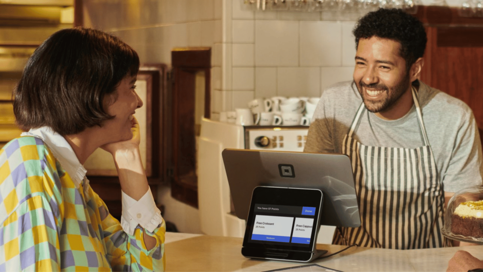 square POS system at a coffee shop