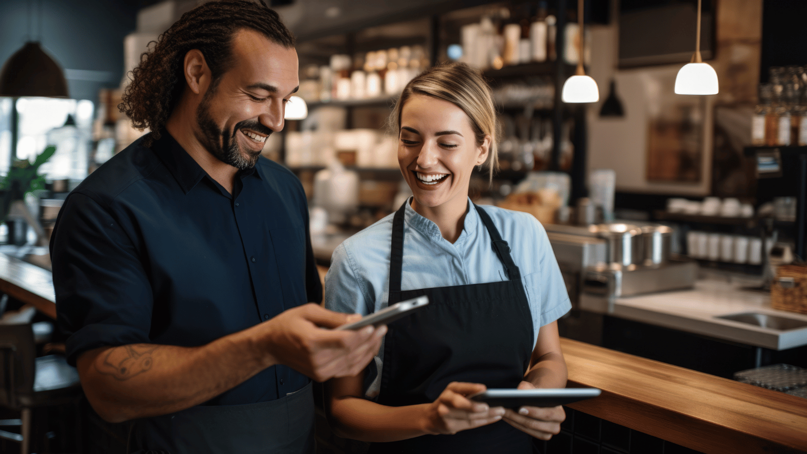 Restaurant Staff Using Mobile Apps for Digital Engagement 